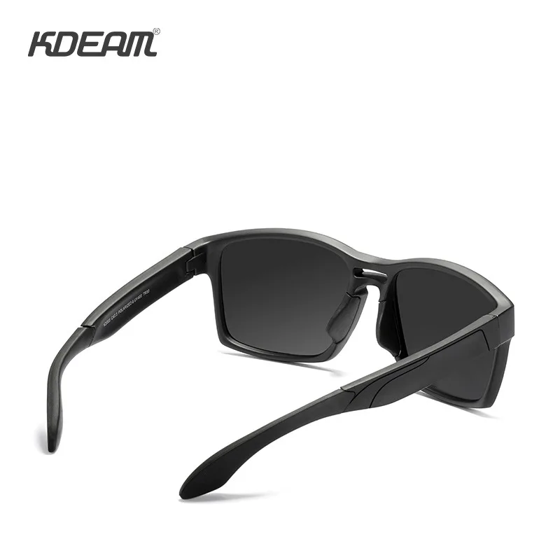 KDEAM Ultralight Square Sunglasses for Men Women TR90 Frame Sports Goggles Polarized Fishing Driving Glasses With Carrying Case