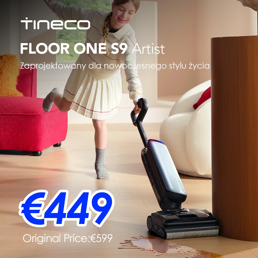 Tineco Floor One S9 Artist Odkurzacz na mokro i sucho z EU za $525.31 / ~1983zł