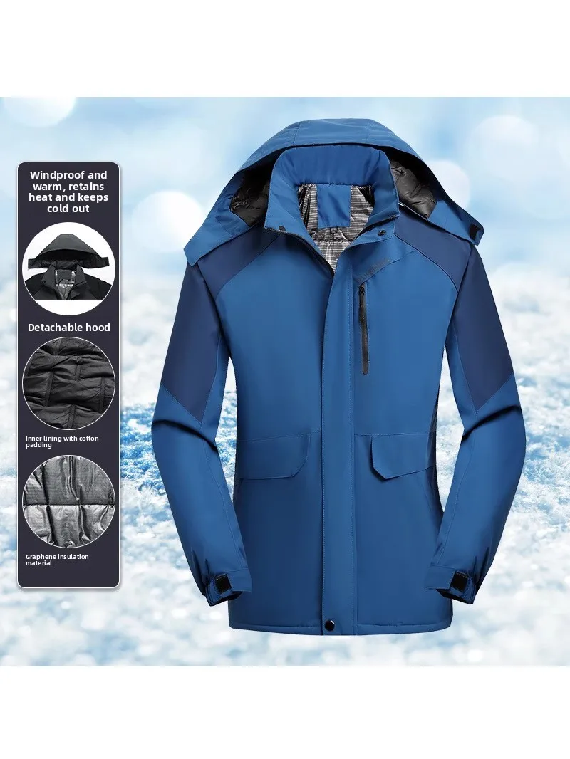 

Men's Winter Thiened aphene down Cotton Jaet Casual Loose Sle Warm Polyester Fiber Coat Large Size Tourist Wear