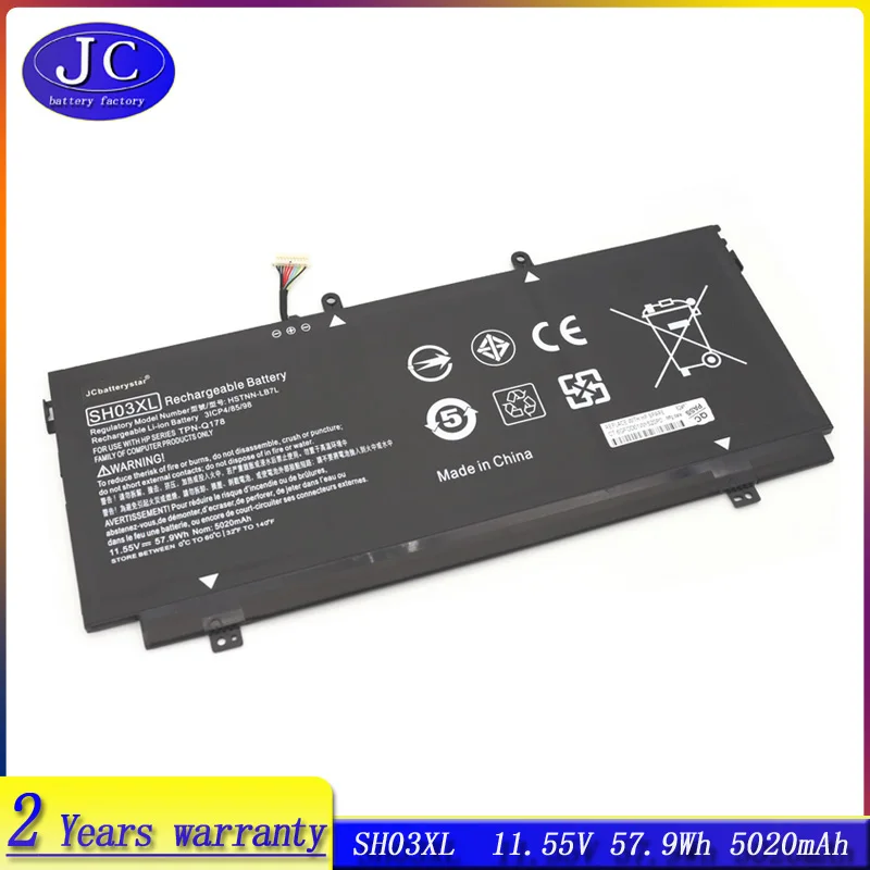 

JCLJF SH03XL CN03XL 859026-421 859356-855 HSTNN-LB7L TPN-Q178 Battery For HP Spectre X360 13-AB001 13-AB002 AC033DX 5020mAh