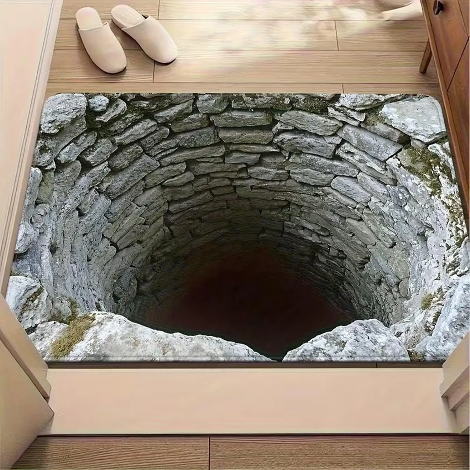 Highly Detailed Rustic Stone Tunnel Archway Doormat Polyester Welcome Mat for Indoor Outdoor Entryway Hallway Floor Decoration R