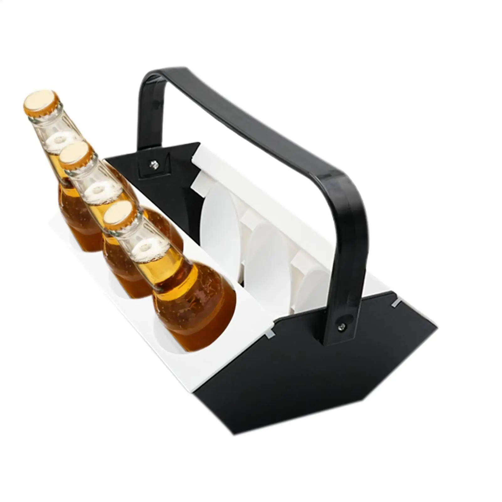 

Портативный держатель для напитков, переносной поднос для пива с отсеком для льда, органайзер для напитков на 6 слотов для путешествий и кемпинга