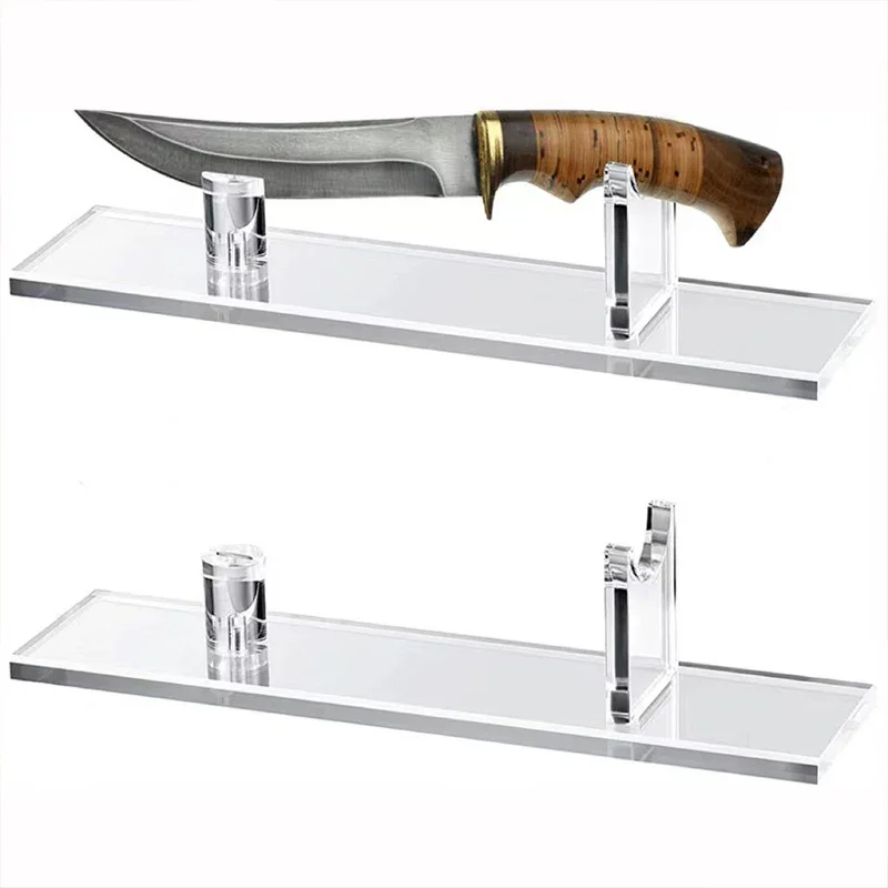 Acrylic Display Stand Knives Holder Cutter Desk Display Rack No Folding Knives Collection Counter Top Cutlery Storage Knife Hunt view 2