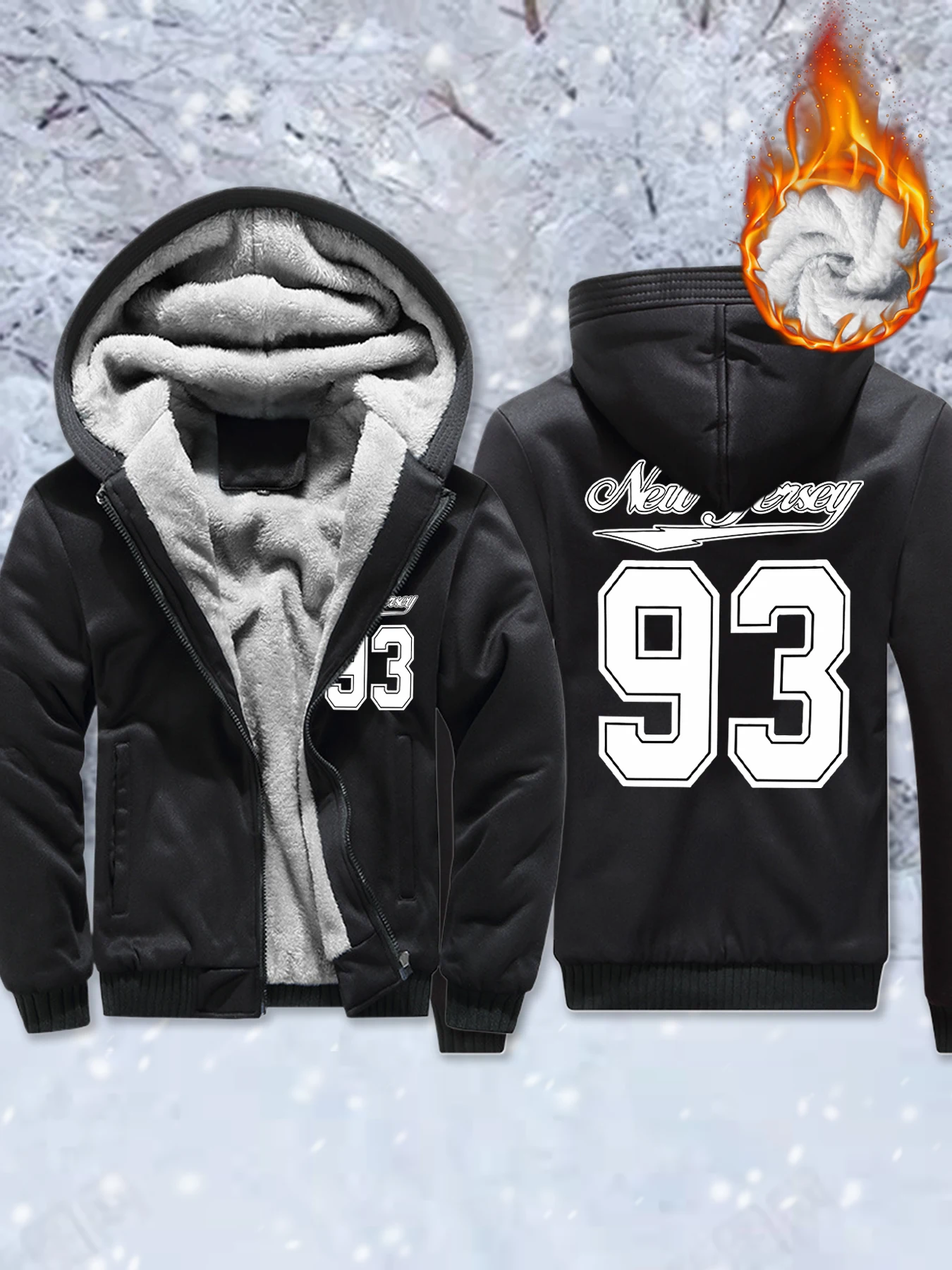 

New York Art 93, мужские флисовые базовые куртки с буквенным принтом, пальто на молнии с карманами, утепленная зимняя спортивная одежда, теплая удобная верхняя одежда