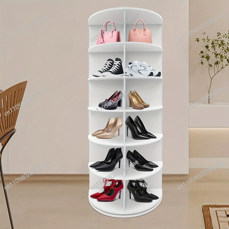 New 7-Tier Rotating Shoe Rack, Space Saving 360° Spin Organizer, Multi-Layer Storage for 30+ Pairs, Compact Display Cabinet