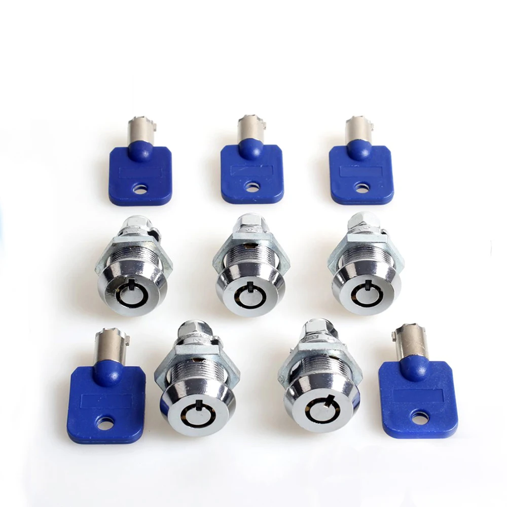 5PCS Cam Lock 27mm Length For Pinball Machine Arcade Cabinet Door Cupboard Lock Iron Gate Wooden Door Lock W/ 5 Keys