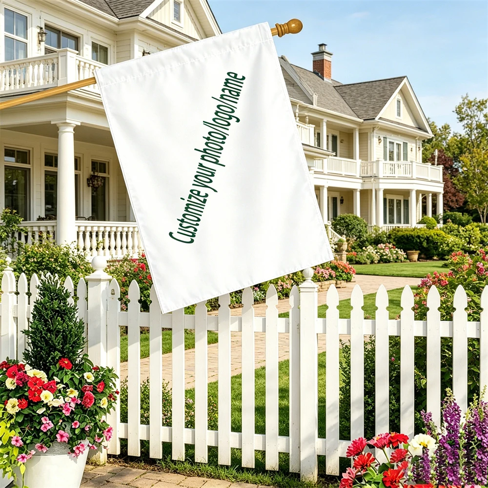 Personalized Custom Garden Flag Double-Sided Weather Resistant Polyester Yard Flag for Patio Lawn with Photo Or Text Logo Upload