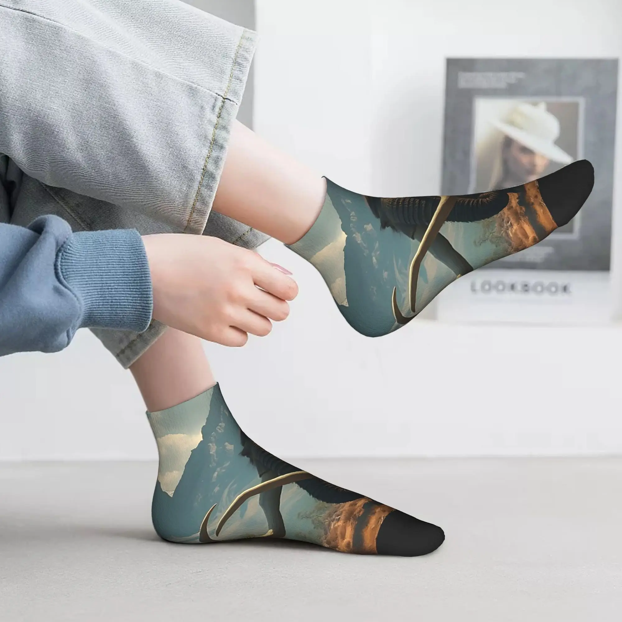 Calcetines de bestia prehistórica de mamut, medias súper suaves Harajuku, calcetines para todas las estaciones, accesorios para regalos de hombre y mujer