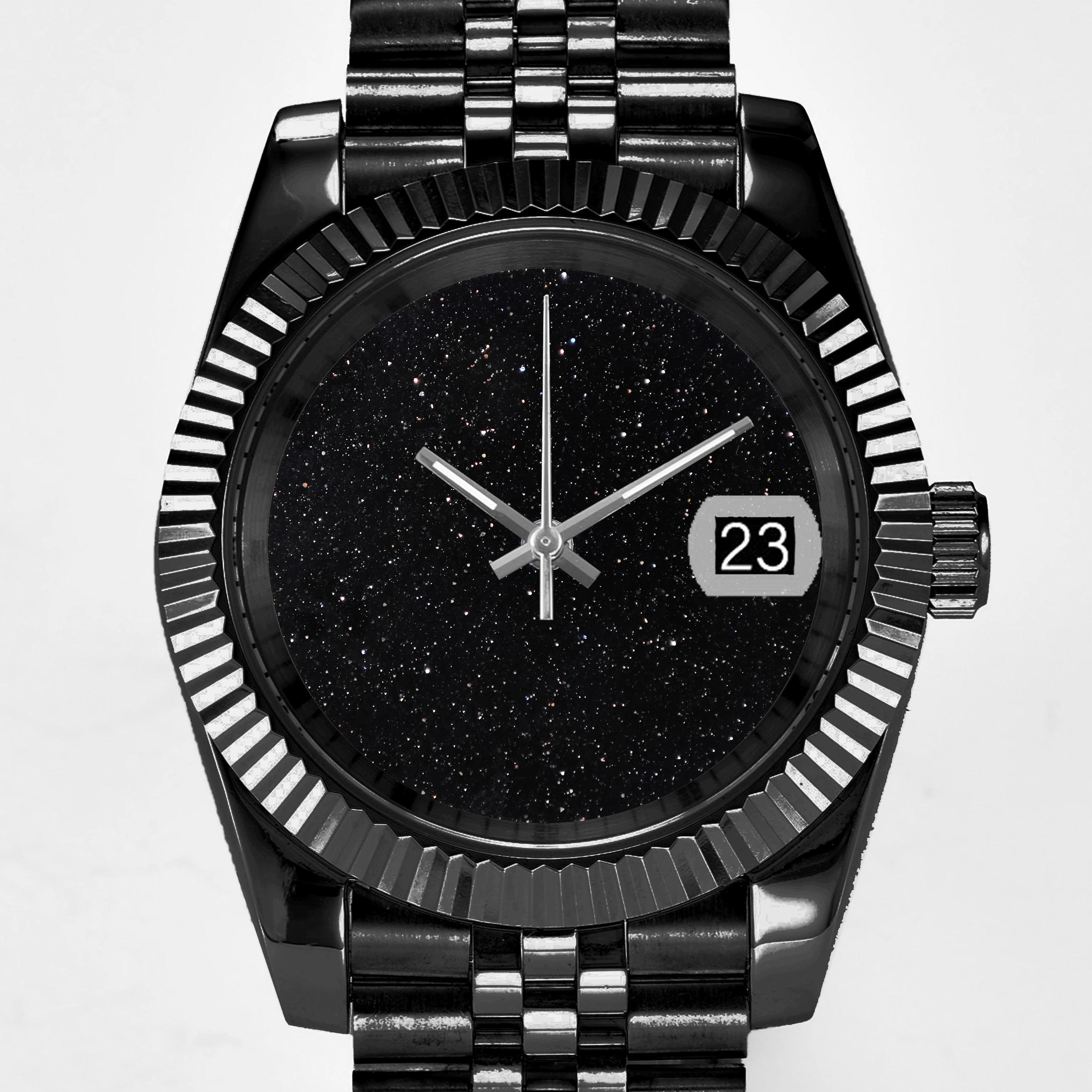 Reloj NH35 de 39/36mm, reloj mecánico automático con cielo estrellado de malaquita, cristal de zafiro de acero inoxidable 316L resistente al agua