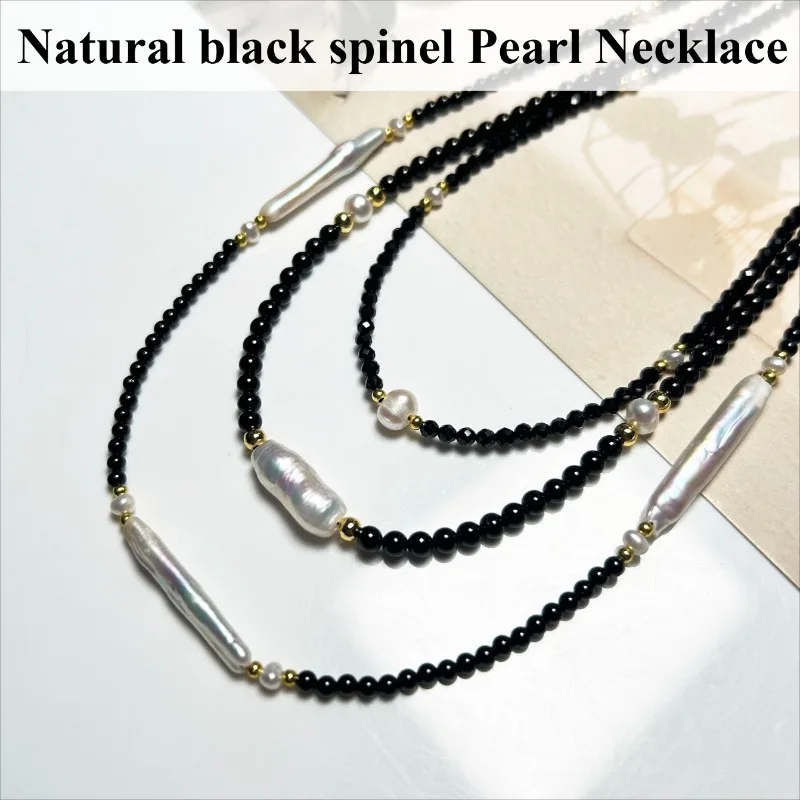 

Natural Black Spinel Pearl Necklace Multiple Styles Female Fashion Simple Versatile for daily Personalized Necklace Jewelry Gift