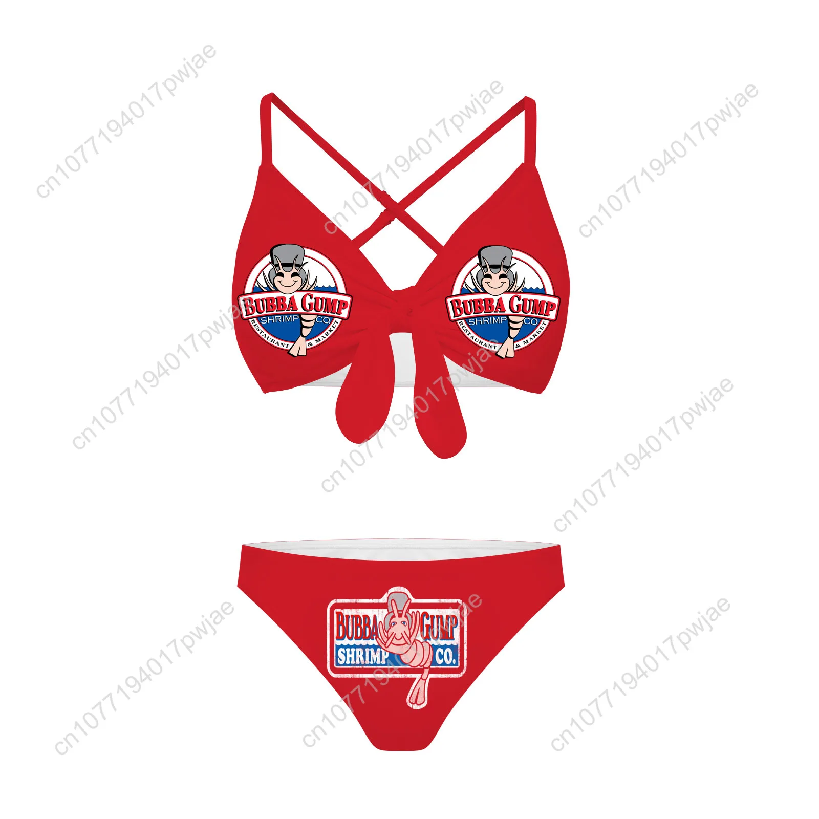 

BUBBA GUMP SHRIMP Bathing Suits Cross Strap Suspenders Swimsuits Forrest Gump Womens Bikini Beach Swimwear Customized Beachwear