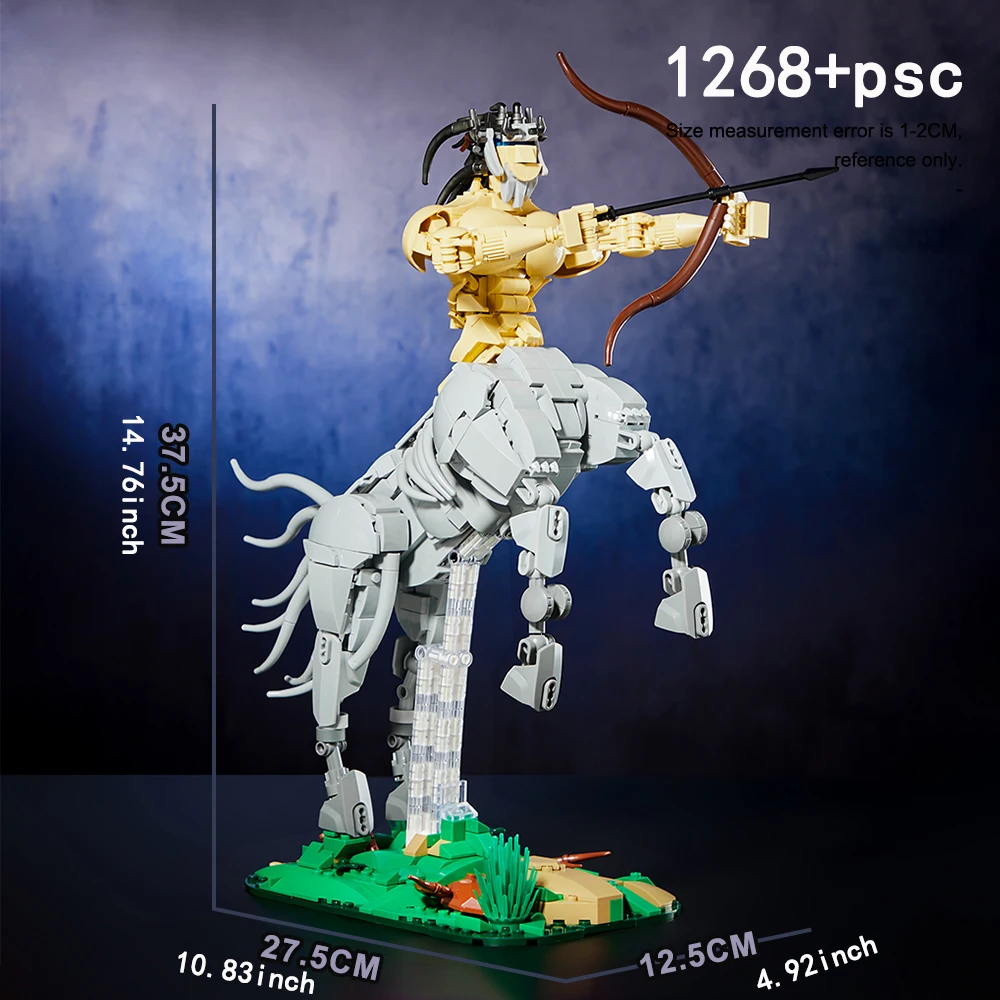 Two Dimensional Shape Horse and Horse Building Block Model Magical Novel Movie Classic Character Brick Figurine Toy with Boxgift