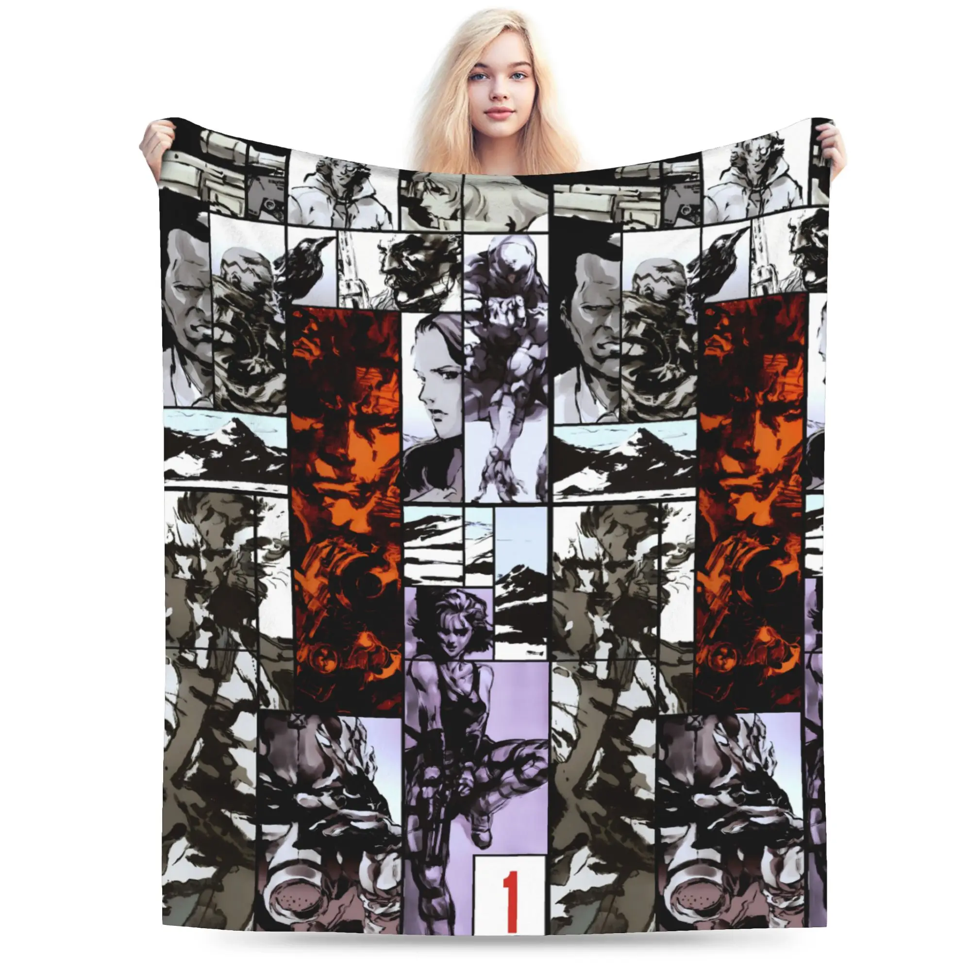 Metal Gear Solid Game Soft Warm Blanket  Boy Girl Plush Throw Blanket Novelty Home Decor Flannel Bedspread Sofa Bed Cover