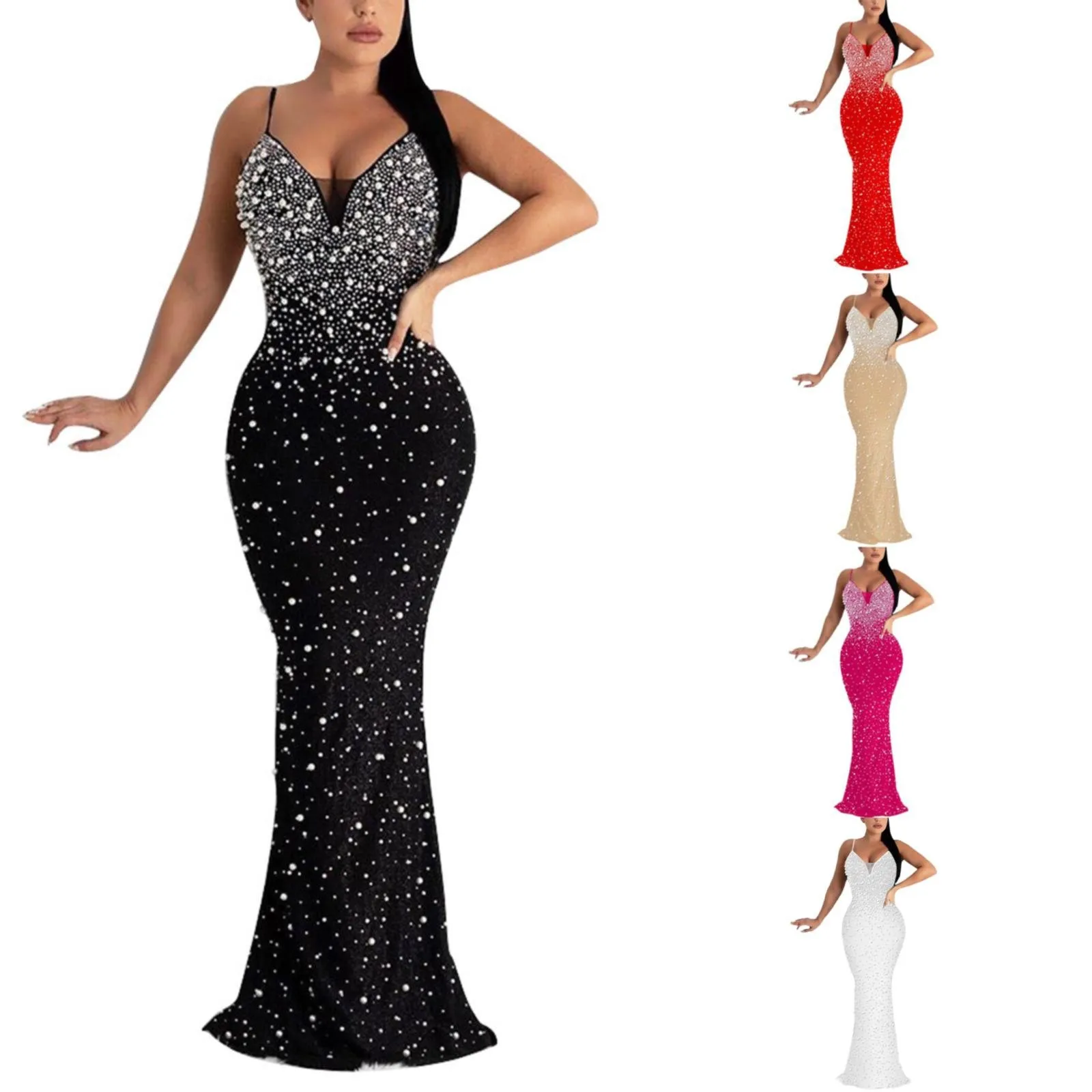 เซ็กซี่ Rhinestone คริสตัลตาข่ายดูผ่านชุดวันเกิดสําหรับผู้หญิงหรูหรา 2024 Sparkly Night Clubwear ชุดราตรีชุดราตรี