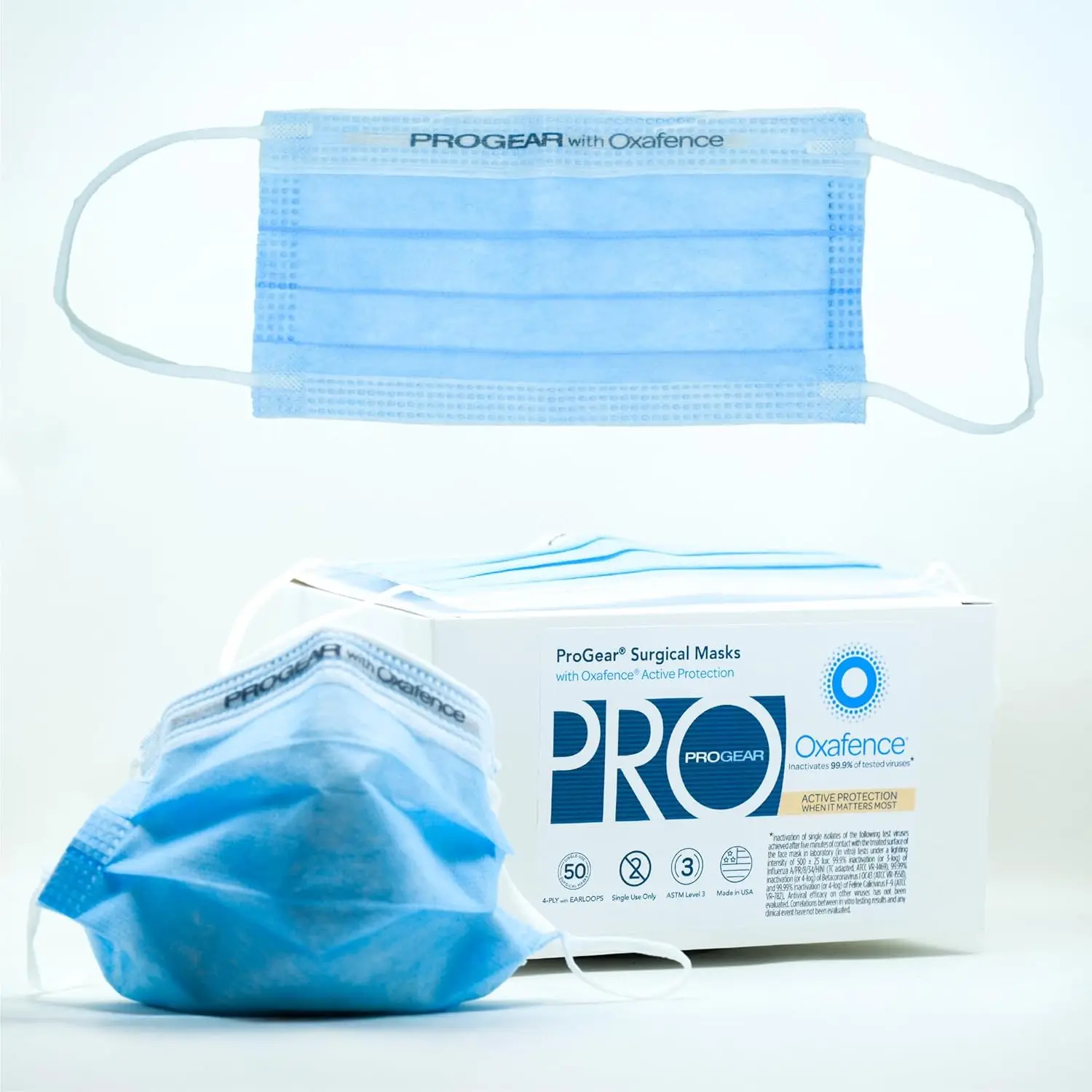 

Маска для лица, одобренная FDA, уровень защиты ASTM 3, инактивирует 99,9% вирусов, 50 масок в упаковке.