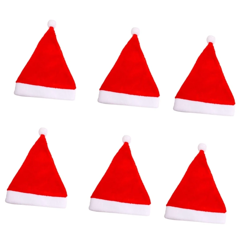 Holiday Santa Cap Soft Short Plush Christmas Cap Festival Head Accessory For Adult and Child Festival Celebration Event