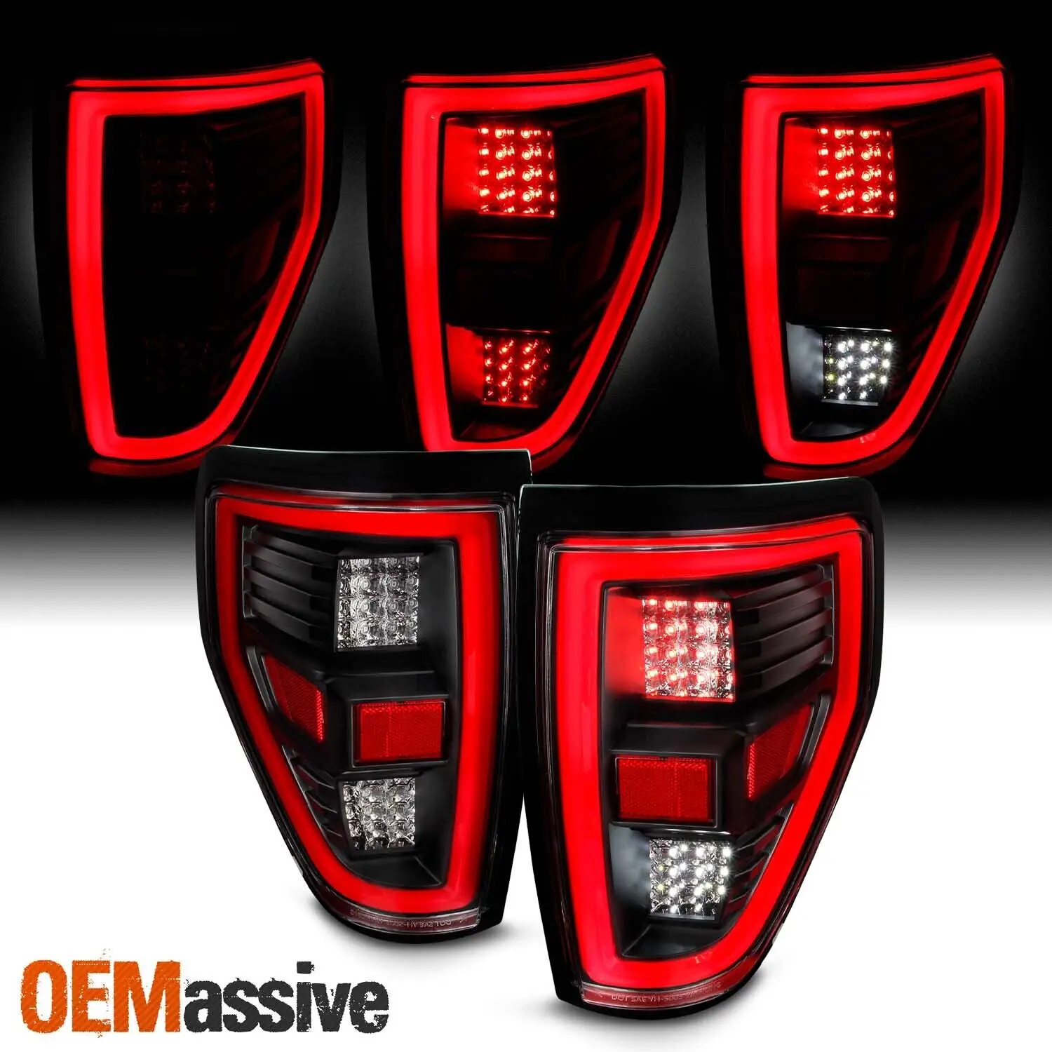 Tail Light Rear Lamp Black For 2009 2010 2011 2012 2013 2014 Ford F150 Full LED