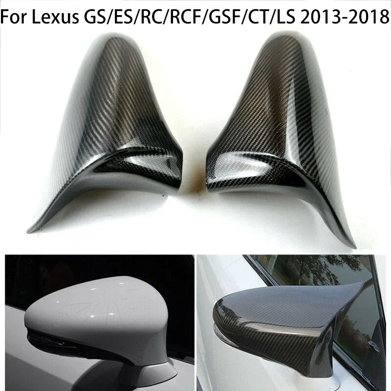 

For Lexus GS ES RC RCF GSF CT LS 2013 2014 2015 2016 2017 2018 Carbon Fiber Car Exterior rearview Side Mirror Covers Caps