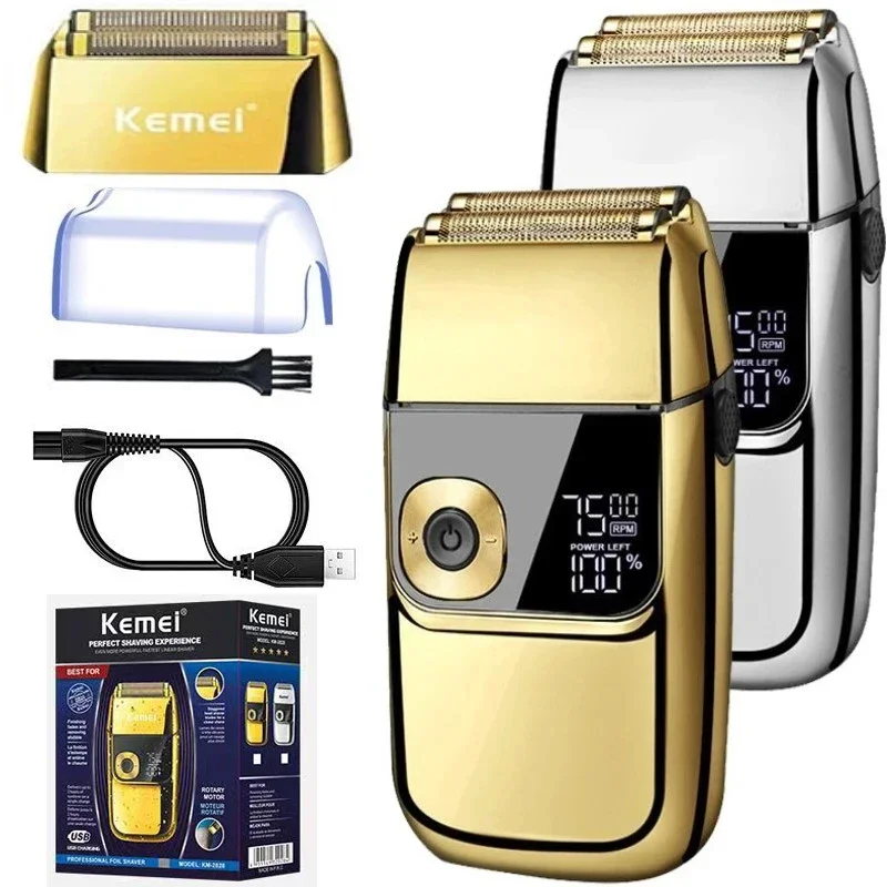 

Kemei Beard Trimmer Professional Face Shaver Three-speed Adjustable Haircuts Machine LCD Display Beard Shaver For Men KM-2028