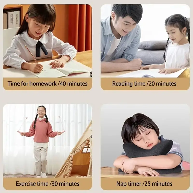   Intelligent Nightlight Alarm Clock With Visual Timer Soft Glows 3 Level Brightness Adjustment Temperature Display Clock