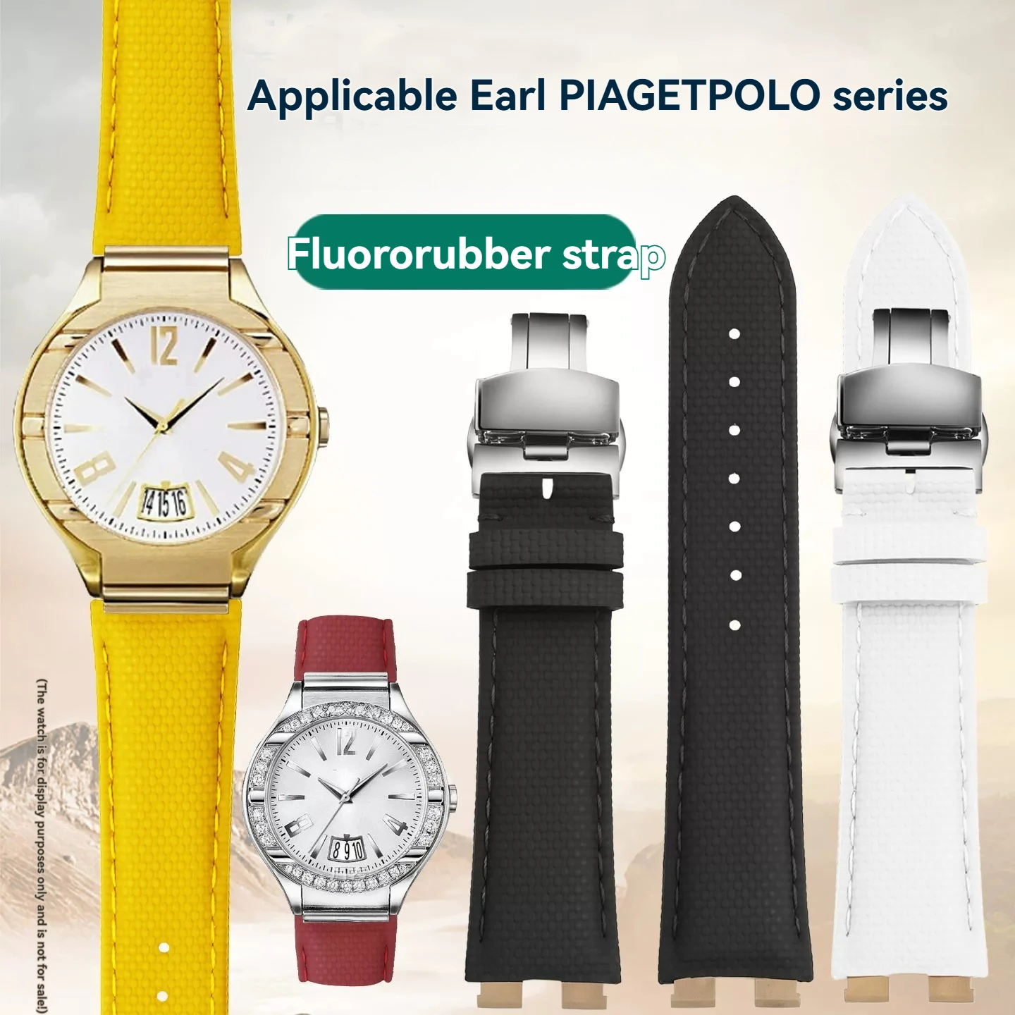 21mm High-Quality Fluororubber Watch Strap For Piaget PIAGETPOLO Collection FMK Calfskin Watch Strap G0A33039 G0A31159 for Men