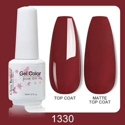 Clou Beaute Nail Gel Polish Fall Winter Color Dark Red Semi Permanent Varnishes Hybrid Nails Gel UV LED Nail Art Base Top Coat