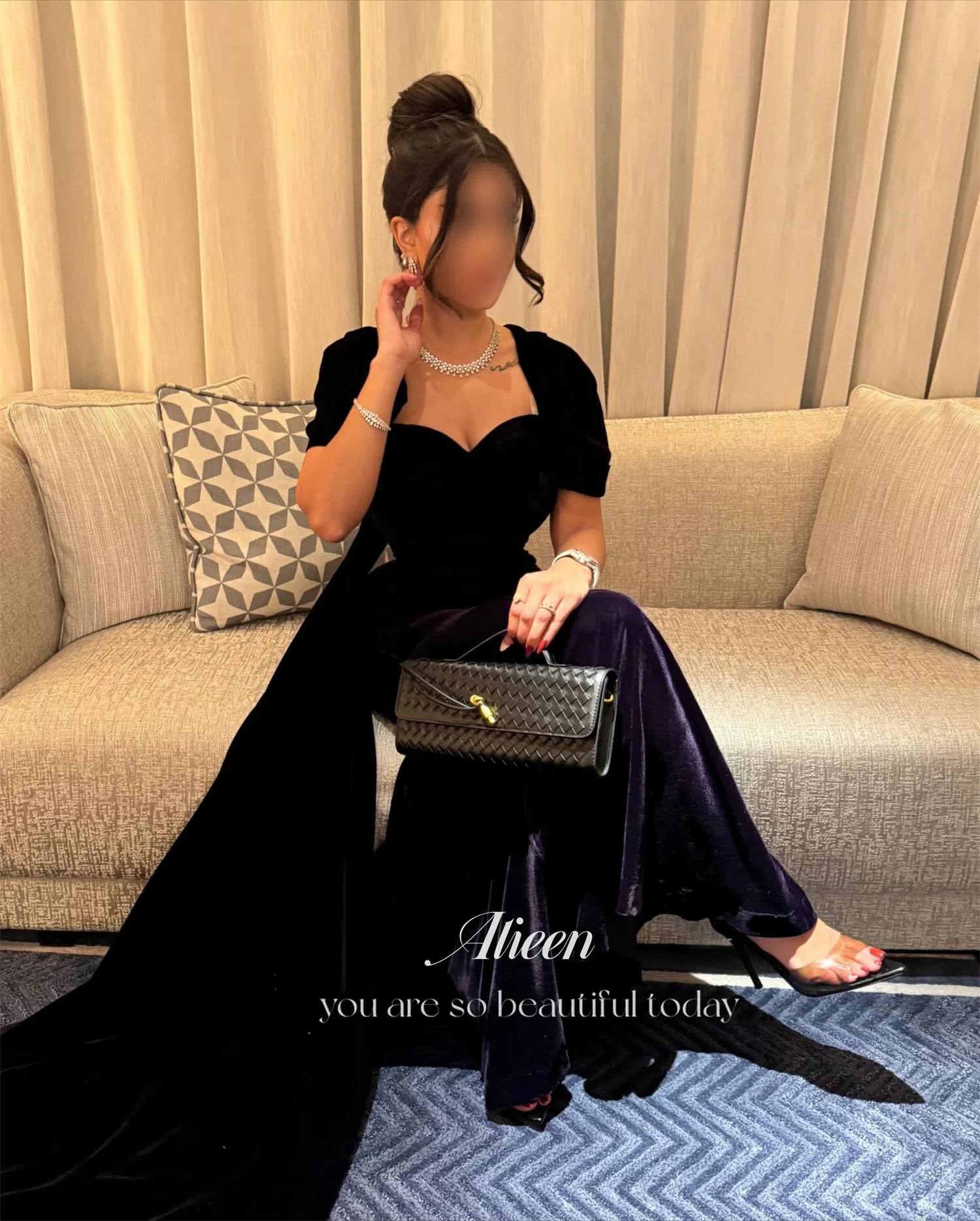 فستان سهرة نسائي من Aileen على شكل قلب فساتين سهرة نسائية فاخرة للمناسبات الخاصة مخملية مخصصة