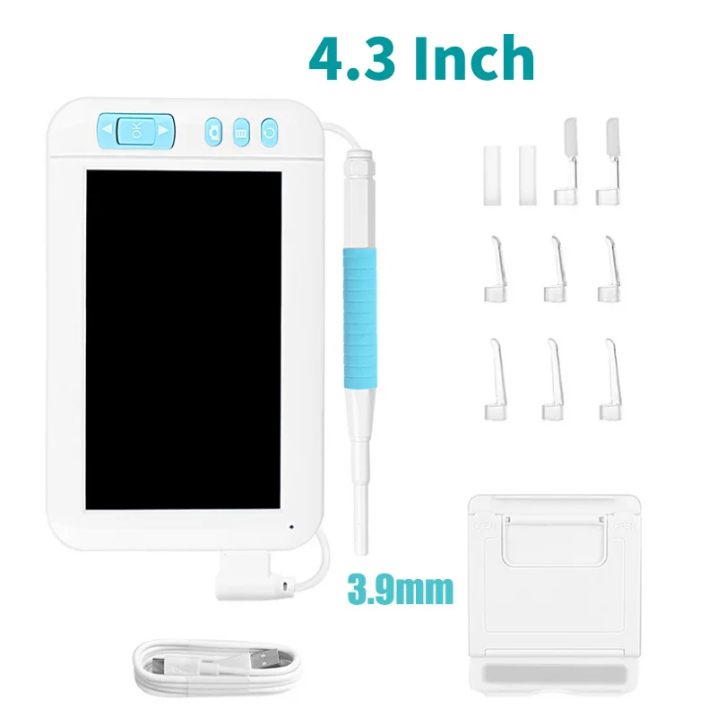 Otoscopio Digital con pantalla 3,9mm 1080P HD endoscopio limpiador de oídos con batería recargable de 2500mAh