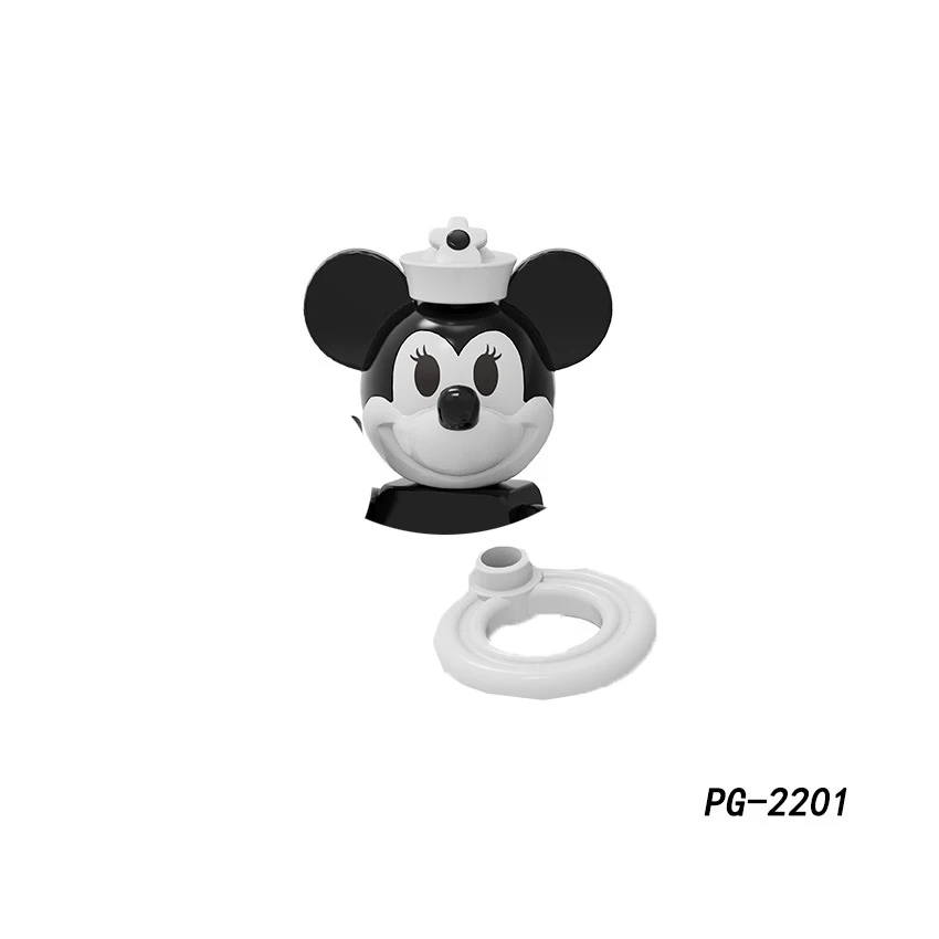 Disney-Serie Cartoon-Bausteine Einzelner Charakter Mini-Sammelfiguren mit Körper in Verschiedenen Stilen
