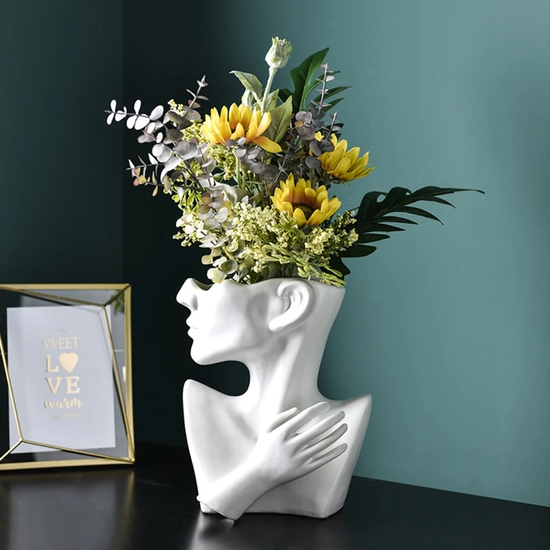 MXME Half-body Human Body Vase Silicone Molds for Making Succulent Plant Flower Pot
