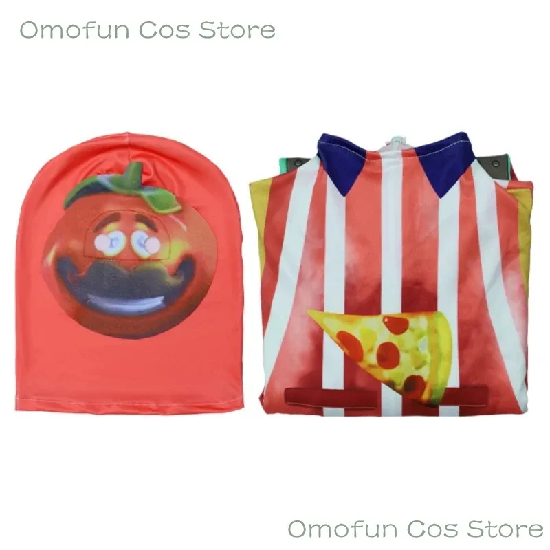 2025 aaa رأس الطماطم Tomatohead تأثيري فورت ملحمي الزي بذلة زي لعبة لعب الأدوار معركة الملابس 110-190 حفلة الهالوين U