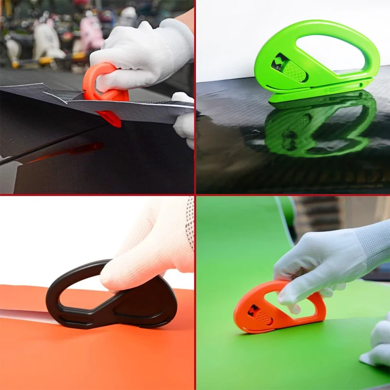 أداة قطع غشاء سكين لف الفينيل للسيارة مع شفرة حلاقة من ألياف الكربون سكين حرفي لقطع ورق نافذة ملصق السيارة #4
