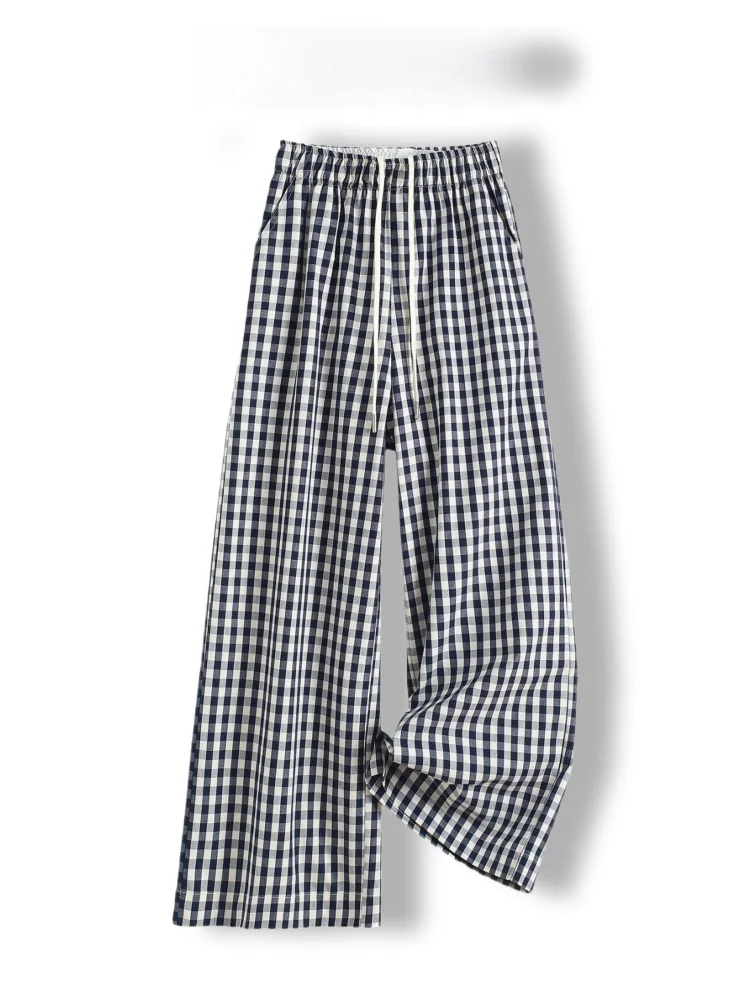 

Slimming High Waist Wide Leg Pants Black White Checkered Thin Summer Casual Trousers for Women Comfortable Loose Fit Long Pants