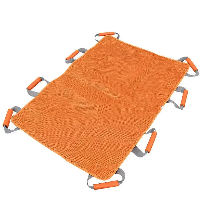 Paralytic Patients Elderly Transport Transfer Belt Simple Folding Stretcher Elderly Going Up Down Stairs Chair Backstraps Orange