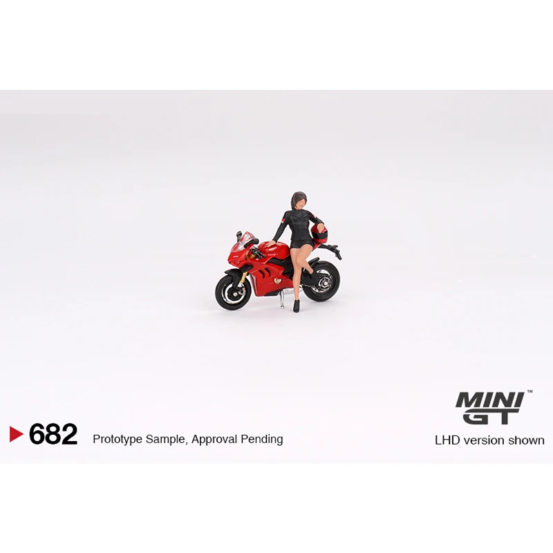 MINIGT 1:64 Panigale V4 S w Locomotive Girl moto Alloy car model mgt 682