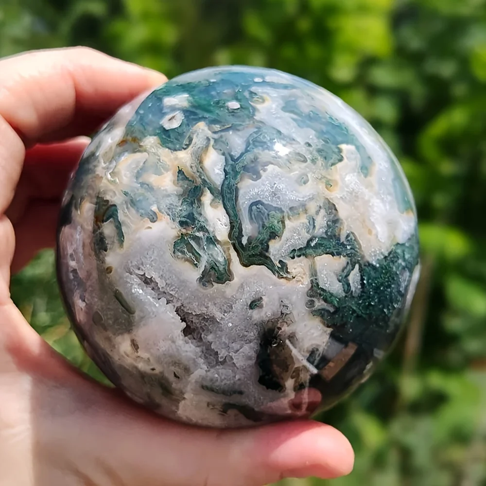Bohemian-style natural seaweed agate ball - a high-end crystal ball, a unique gift recommendation.