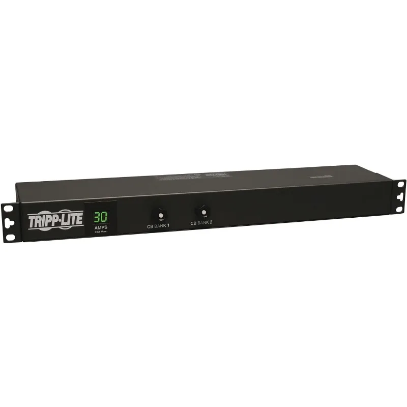 PDU ที่มีมิเตอร์, ปลั๊กไฟ10ช่อง (8 C13, 2 C19), 200-240โวลต์, อะแดปเตอร์ C20/L6-20P, 3.2 3.8kW, 12ฟุต, สายไฟ, 1U PDU แบบติดตั้งแบบเฟสเดียว