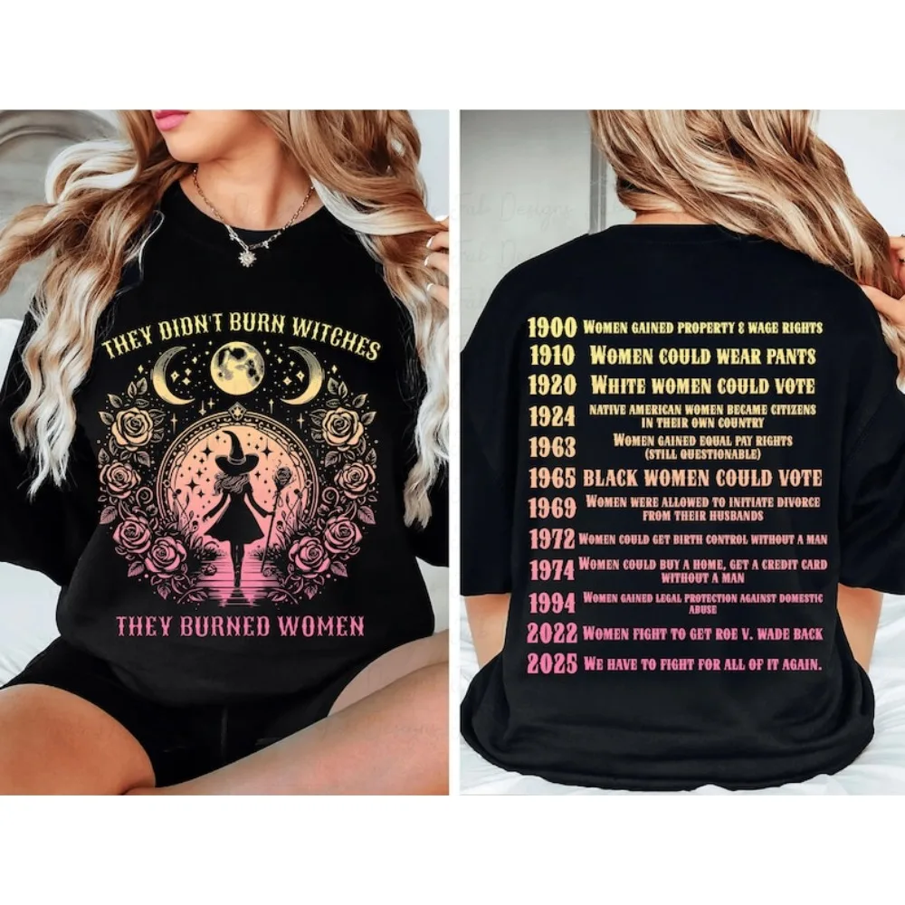 Ils ne brûlent pas des sorcières qui brûlent les femmes tublement hauts féministe sorcière T-shirt moderne créatif femme conscience T-shirt