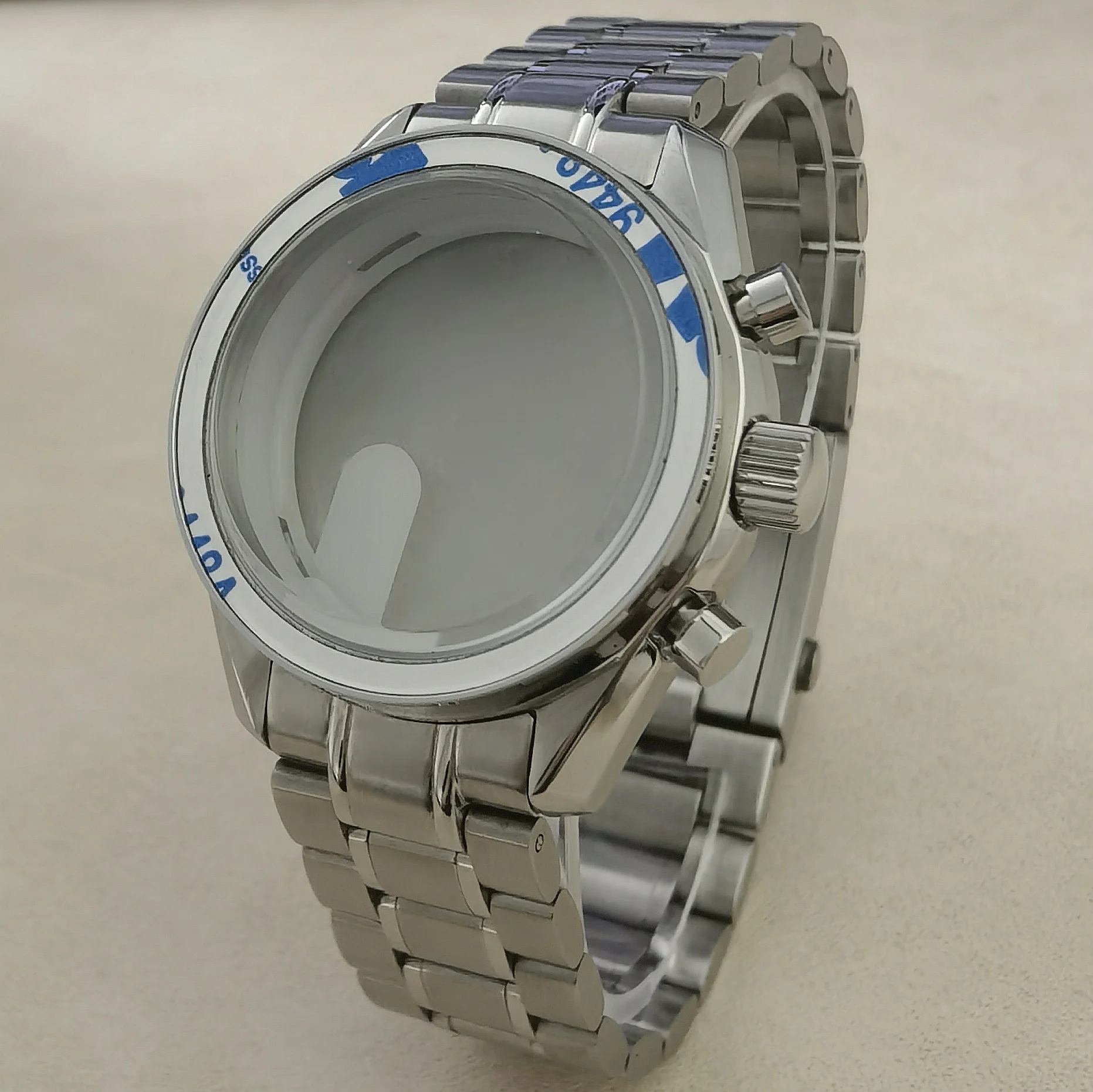 Корпус из нержавеющей стали VK63, 40 мм, ремешок Moonswatch, стильная задняя крышка с луной, подходит для VK63, кварцевый механизм, серебристые аксессуары для часов