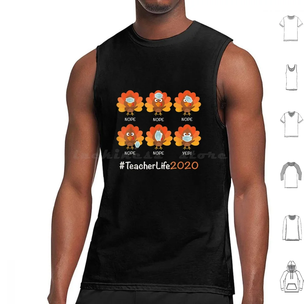 Vida del maestro 2020 pavo usando máscara camisetas sin mangas chaleco sin mangas vida del maestro 2020 pavo usando vida del maestro 2020