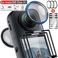 1-3Sets for Insta360 X3 Tempered Glass Screen Protectors Clear Lens Films for Insta 360 X3 Camera Full Coverage Protective Films
