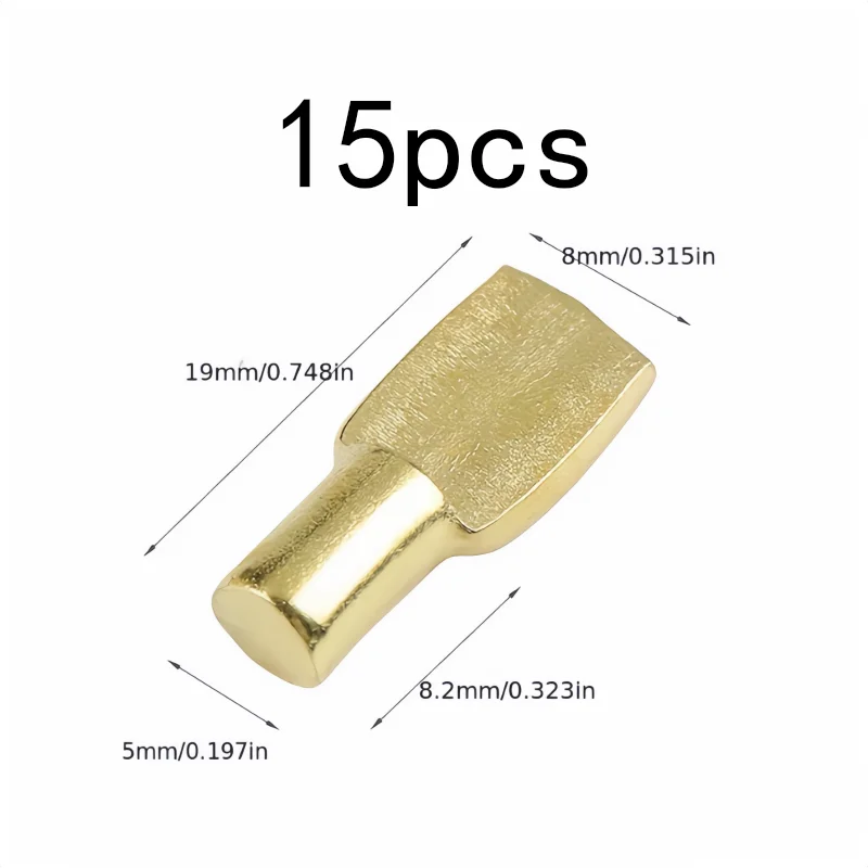 15 pcs 5mm Bookcase Shelf Clips with Sturdy Iron Core, ideal for Furniture Hardware and Wardrobe Layer Pins