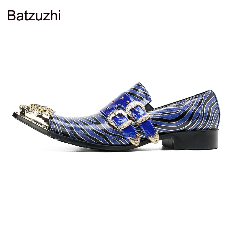 

Batzuzhi Men's Shoes Italian Type Handmade Gold Belt Leather Dress Shoes for Men Wedding Shoes and Party Zapatos Hombre, 38-47