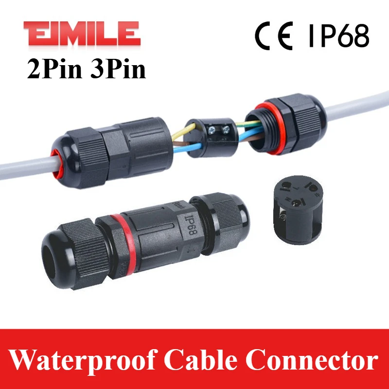 IP68 Waterproof Outdoor Cable Connector 2 Way 2Pin 3 Pin Terminal Wire Connectors 230V 250V for Electrical Light Junction Box