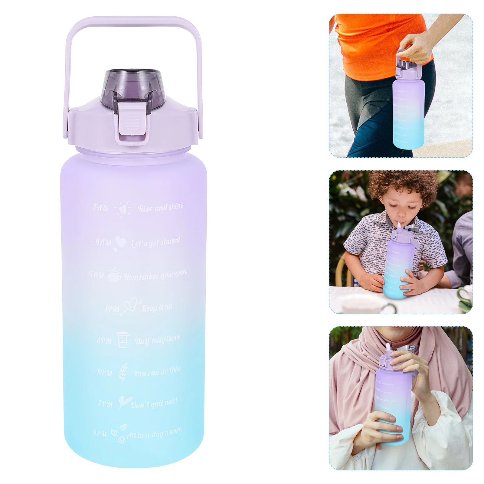 

Sports Water Bottle Large Capacity Portable Plastic Cup Sealed Drinking Bottle For Outdoor Juice Tea Beverages