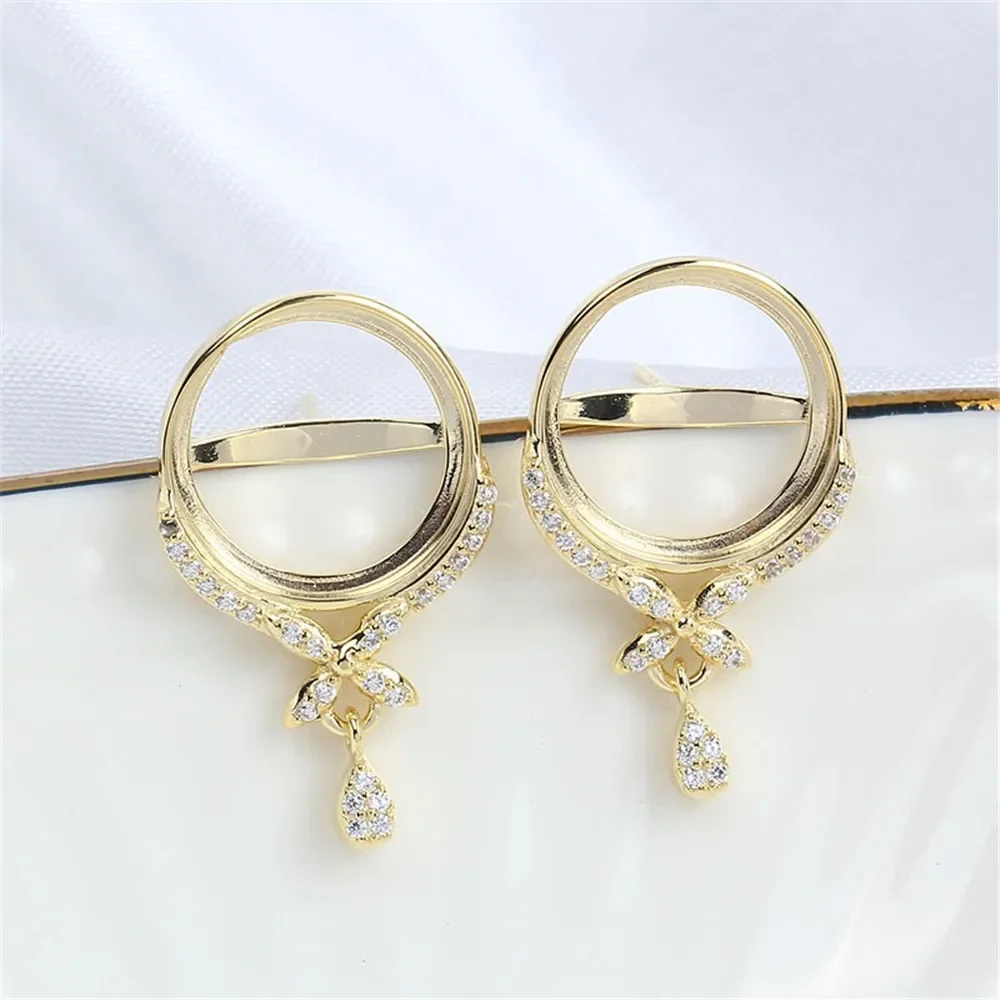 S925 Sterling Silver Pearl Earring Settings DIY Jewelry Making Supplies Blank Earring Posts for Handcrafted Accessories No Pearl