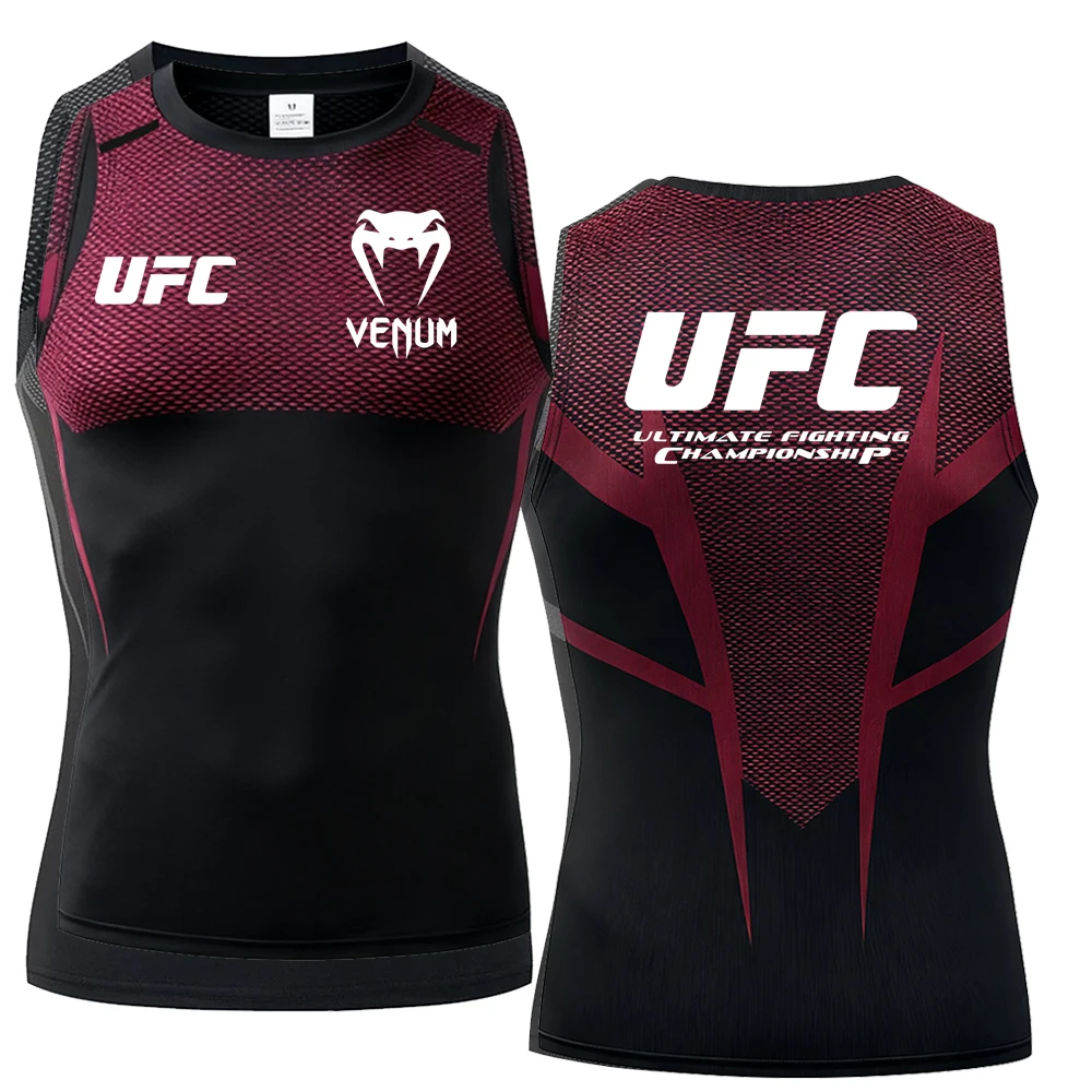 

Мужской спортивный жилет UFC, быстросохнущая и дышащая футболка без рукавов для фитнес-тренировок, подходит для летнего бега и отдыха.