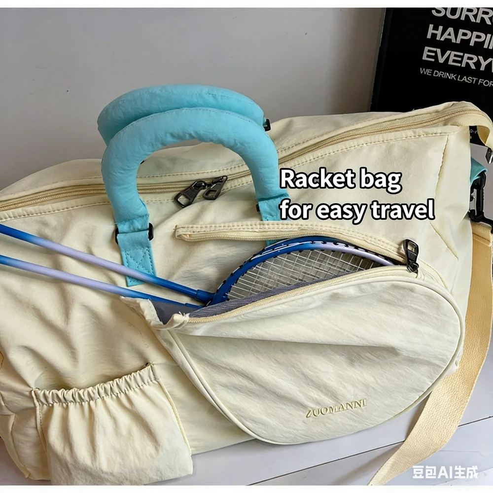 36-55L Badminton Tennis Racket Bag Women Fitness Bag Wet and Dry Separation Handheld Crossbody Single-Shoulder Travel Bag view 4
