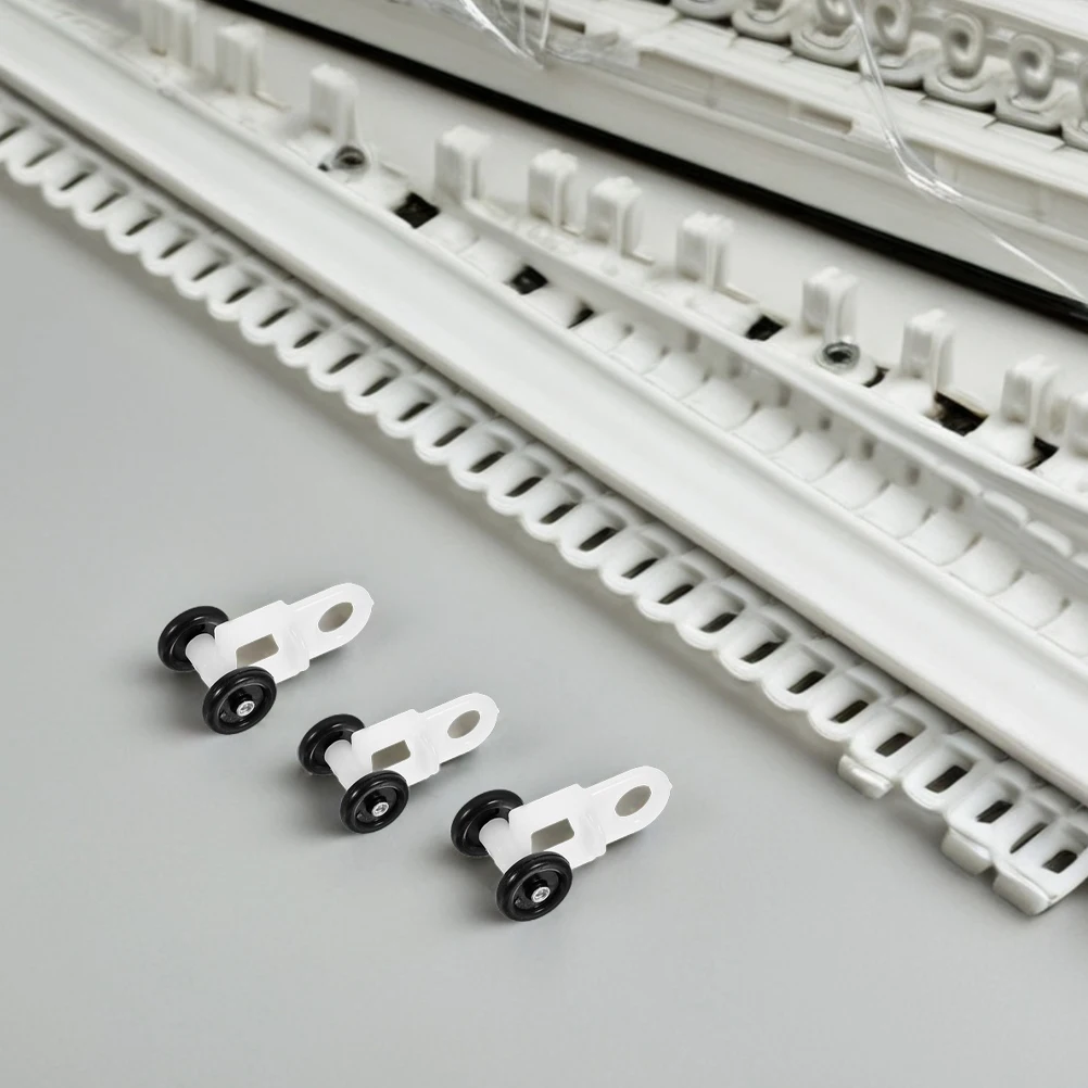 

50 Pcs Curtain Track Accessories Curtains Glider Rail Slide Pulley Pulleys Ceiling Gliders with Wheels