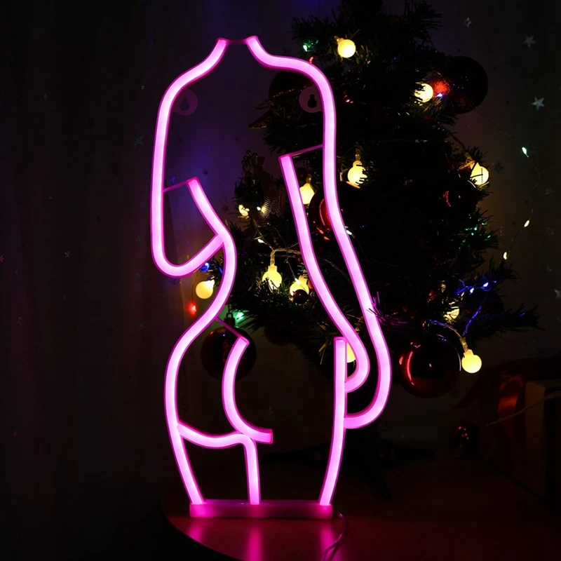 Neon Sign, Lady Back LED Neon Lights Signs For Wall Decor Battery And USB Powered Neon Sign For Bedroom Bar Man Cave